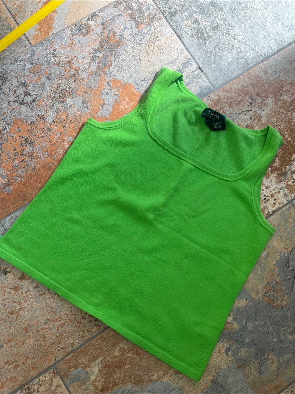 Lauren Ralph Lauren Bright Lime Green Sleeveless Tank Top